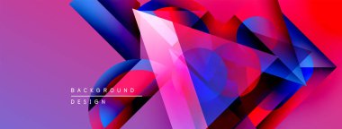 Soyut çokgen tasarımı. Canlı renkler harmanlanarak, dinamik görsel efekt yaratır. Dijital projeler için modern arkaplan.