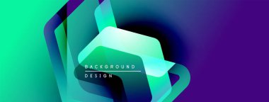 Soyut gradyanlar turkuazları harmanlıyor, mor, deniz kuvvetleri. Geometrik şekiller, dinamik görsel efekt oluşturur. Metin arkaplan tasarımı okur.