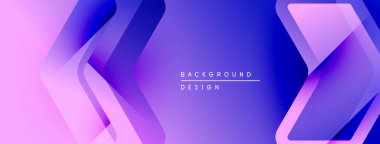 Soyut mor eğimli arkaplan. Üst üste binen katmanlar dinamik görsel efekt yaratır. Sancaklar ve sunumlar için modern tasarım uygun.