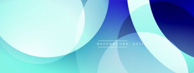 Soyut sıvı şekilleri örtüşür, serin mavi, turkuaz eğimler yaratır. Minimalist tasarım modern arkaplan dokusunu öneriyor.