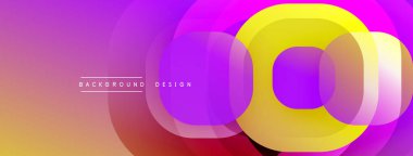 Soyut, enerjik bir arkaplan. Eşmerkezli daireler çakışıyor, dinamik görsel efekt yaratıyor. Renkler sarıdan mora dönüşüyor. Modern tasarım ögesi.