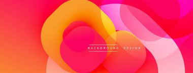 Soyut sıvı şekiller, canlı renklerin karışımı. Turuncu, pembe, kırmızı renkler dinamik kompozisyon oluşturur. Modern tasarım ögesi.