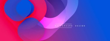Soyut, enerjik bir arkaplan. Üst üste binen daireler dinamik renk eğimleri, pembeler, maviler, morlar yaratır. Modern tasarım ögesi.