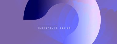Soyut sıvı şekilleri, mor renkler, eğim akışı. Arka planlar, afişler, sunumlar için modern tasarım unsuru. Minimalist estetik.