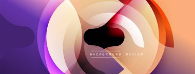 Soyut renkli katmanlar dinamik dairesel tasarım yaratır. Gradyan renkler harmanlanarak modern arkaplan ögesini oluşturur. Yumuşak geçişler, canlı tonlar.