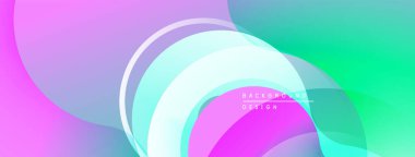 Soyut sıvı şekiller, canlı renklerin karışımı. Modern tasarım, pürüzsüz eğimler dinamik kompozisyon yaratır. Hafif, havadar estetik.