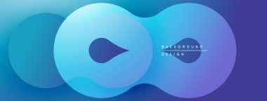 Soyut mavi şekiller akan sonsuzluk sembolü yaratır. Renkler derinliği gösteriyor, modern tasarım estetiği. Minimalist arkaplan.