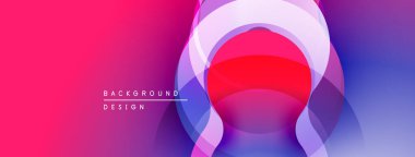 Soyut canlı katmanlar dinamik görsel efekt yaratır. Pembe, mor, mavi renkler düzgün bir şekilde harmanlanır. Modern tasarım ögesi.