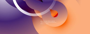 Soyut sıvı şekilleri, gradyanlar mor, turuncu renkleri harmanlıyor. Arka planlar ve sunumlar için modern tasarım öğesi. Düz eğriler dinamik bileşim oluşturur.