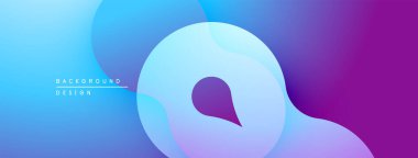 Soyut sıvı şekilleri mavi ve mor renkleri harmanlıyor. Minimalist tasarım hareketi çağrıştırıyor, modern estetiği. Arkaplanda değişken geçişler var.
