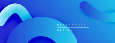 Soyut mavi şekiller örtüşerek dinamik eğimli arkaplan oluşturur. Dijital projeler için modern tasarım öğesi. Basit, temiz estetik..
