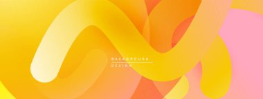 Soyut sıvı şekiller, sıcak renk paleti. Gradyan geçişler dinamik görsel akış yaratır. Modern tasarım ögesi.