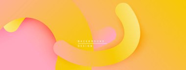 Soyut kağıt katmanları canlı bir gradyan oluşturur. Yumuşak pembe, sarı renkler kusursuz bir şekilde harmanlanır. Modern tasarım, temiz estetik. Minimalist kompozisyon.