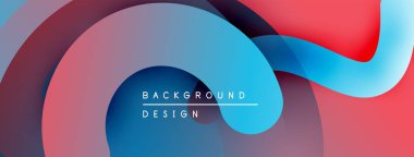 Soyut sıvı şekilleri örtüşür ve canlı renk değişimleri yaratır. Tasarım mavi, kırmızı, mor renklere sahiptir. Modern estetik.