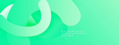 Soyut yeşil katmanlar akışkan şekiller yaratır. Gradyan renkler harmanlanarak, dinamik arka plan tasarımı oluşturur. Minimalist estetik, modern his.