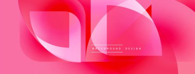 Soyut pembe tasarım. Üst üste binen şekiller dinamik görsel efekt yaratır. Modern, pürüzsüz eğimler akıcılığı ve enerjiyi akla getiriyor.