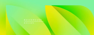 Soyut eğim arkaplanı. Sıvı şekiller örtüşüyor, canlı yeşil, sarı renkler yaratıyor. Metin arka plan tasarımı okur. Minimalist, modern estetik.