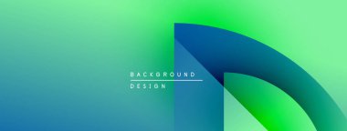 Soyut eğim arkaplanı. Mavi, yeşil renkler düzgün bir şekilde harmanlanır. Minimalist tasarım metin örtüsü, kıvrımlı şekiller içerir. Modern estetik.