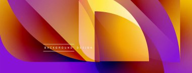 Soyut dinamik şekiller, canlı renkler düzgün bir şekilde harmanlanır. Gradyan geçişler modern görsel etki yaratır. Arkaplan tasarımı ögesi.