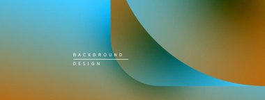 Soyut arkaplan tasarımı pürüzsüz renk eğimlerine sahiptir. Mavi, deniz mavisi, turuncu renkler kusursuz bir şekilde harmanlanarak modern estetik oluşturuyor. Minimalist metin mevcut.