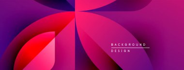 Soyut, enerjik bir arkaplan. Üst üste binen şekiller dinamik değişim etkisi yaratır. Pembe, mor, kırmızı renkler kompozisyona hakim. Modern tasarım ögesi.