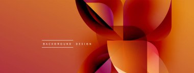 Soyut turuncu arka plan örtüşen şekiller. Gradyan renkler dinamik görsel efekt yaratır. Metin arkaplan tasarımı okur.