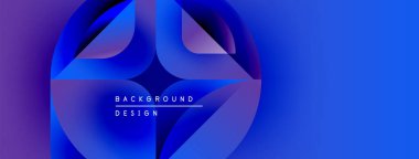 Soyut mavi tasarım. Üst üste binen şekiller dinamik görsel efekt yaratır. Dijital projeler için modern arkaplan.