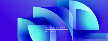 Soyut mavi gradyanlar çakışıyor ve dinamik katmanlar oluşturuyor. Metin, kompozisyon içerisindeki arkaplan tasarımını okur. Modern, canlı görsel.