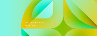 Soyut sıvı şekilleri canlı yeşil, sarı ve turkuaz renkleri harmanlıyor. Modern tasarım hareketi, enerjiyi, tazeliği çağrıştırıyor. Mevcut en küçük metin.