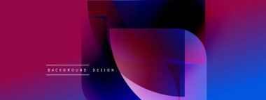 Soyut gradyanlar harmanlanır ve dinamik şekiller yaratır. Pembe, mavi, mor renkler kompozisyona hakim. Metin arka plan tasarımı okur. Modern görsel element.