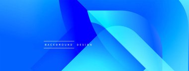Soyut mavi eğimli arkaplan. Üst üste binen şekiller dinamik görsel efekt yaratır. Metin arka plan tasarımı okur. Modern, temiz estetik.