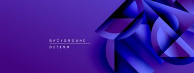 Soyut mor tasarım geometrik şekiller, gradyanlar, dinamik bileşimler içerir. Dijital projeler için modern arkaplan.