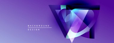 Soyut geometrik tasarım. Mor renkler katmanlı şekiller oluşturarak modern görsel etki yaratır. Minimalist biçim, uygun arkaplan ögesi.