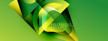 Soyut yeşil tasarım dinamik şekiller, gradyanlar içerir. Modern kompozisyon yenilik, enerji, görsel cazibe öneriyor. Metin arkaplan tasarımı okur.