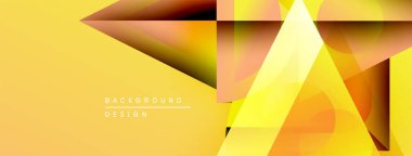 Soyut geometrik şekiller, sarı renkler baskın gelir. Modern tasarım, gradyanlar derinlik, dinamik kompozisyon yaratır. Projeler için arkaplan ögesi.