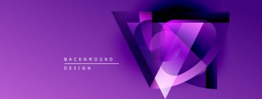 Mor soyut tasarım katmanlı şekiller. Gradyan renkler dinamik görsel efekt yaratır. Sunumlar için modern arkaplan uygun.