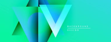 Soyut geometrik şekiller çakışıyor. Canlı turkuaz, yeşil gradyanlar modern tasarım yaratır. Metin arkaplan tasarımı okur.