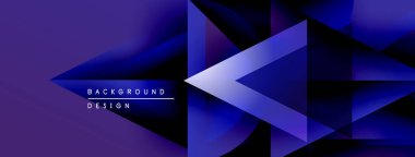 Soyut geometrik şekiller, mor renkler tasarımda baskın. Gradyan etkiler derinlik yaratır, modern estetik. Metin arkaplan tasarımı okur.