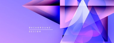 Soyut geometrik şekiller, mor renkler, gradyan etkiler. Modern tasarım elementleri canlı görsel deneyimler yaratır.