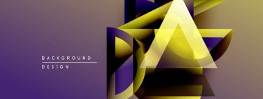 Soyut geometrik şekiller, mor sarı gradyan. Modern tasarım elementleri dinamik görsel etki yaratır. Arkaplan yapısı derinliği gösteriyor.