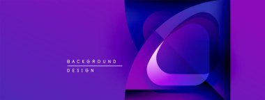 Soyut mor tasarım katmanlı şekiller, gradyanlar içerir. Modern, dinamik kompozisyon arkaplan ve sunumlar için uygundur.
