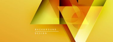 Soyut geometrik şekiller örtüşüyor, parlak sarı, turuncu renkler yaratıyor. Modern tasarım elementleri dinamik görsel deneyim önerir.