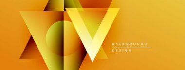 Soyut geometrik tasarım. Turuncu, sarı renkler dinamik şekiller yaratır. Metin elemanları mevcut olan minimalist bir tarz. Modern görsel kompozisyon.