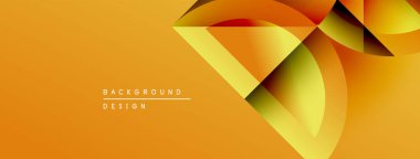 Soyut geometrik tasarım. Turuncu, sarı renkler dinamik görsel efekt yaratır. Çeşitli projeler için modern arkaplan.