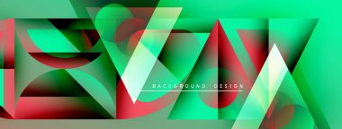 Soyut geometrik şekiller, canlı yeşil, kırmızı renkler. Modern tasarım, dinamik kompozisyon, ince çizgiler görsel ilgi yaratır. Arkaplan ögesi.