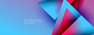 Soyut geometrik şekiller örtüşür, parlak mavi ve pembe renkler yaratır. Modern tasarım elementleri dinamik görsel deneyim önerir.