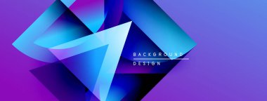 Soyut geometrik şekiller, canlı mor, mavi gradyanlar. Arka planlar ve sunumlar için modern tasarım öğesi. Parlak, dinamik kompozisyon.