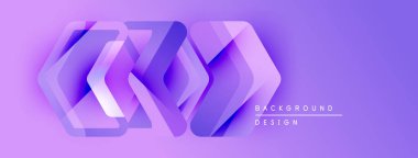 Soyut altıgen şekilleri üst üste binerek katmanlı mor tasarım yaratır. Arkaplan lavanta, metin arkaplan tasarımı kavramını gösterir.