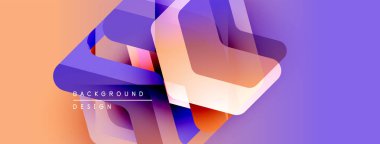 Soyut geometrik şekiller çakışıyor. Gradyan renkli, orangutan dinamik görsel efekt. Arka planlar için modern tasarım ögesi.