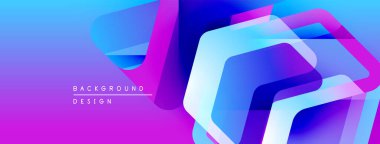 Soyut, enerjik bir arkaplan. Üst üste binen şekiller dinamik görsel efekt yaratır. Değişik renkler, mor, mavi renkler kompozisyona hakim. Modern tasarım ögesi.